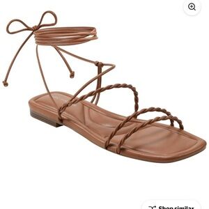 NEW Marc Fisher Womens Lakita Faux Leather Square Toe Gladiator Sandals